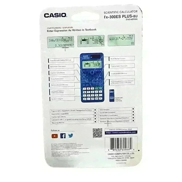 CASIO FX-300ES PLUS-BU Scientific Calculator Natural Textbook Display Blue - Picture 2 of 10